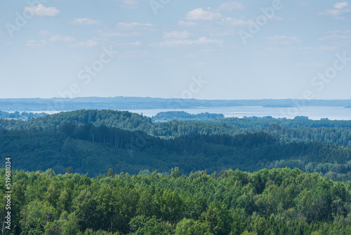 Fototapeta Naklejka Na Ścianę i Meble -  Aerial view of Razna lake in sunny summer day, Latvia.