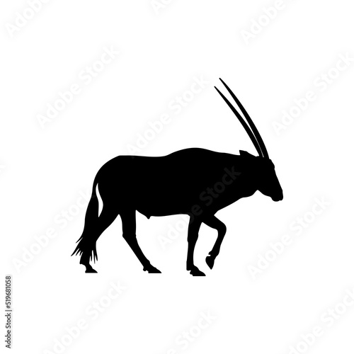 Gemsbok Silhouette Vector Logo Icon Illustration Or Oryx Gazelle Silhouette Vector