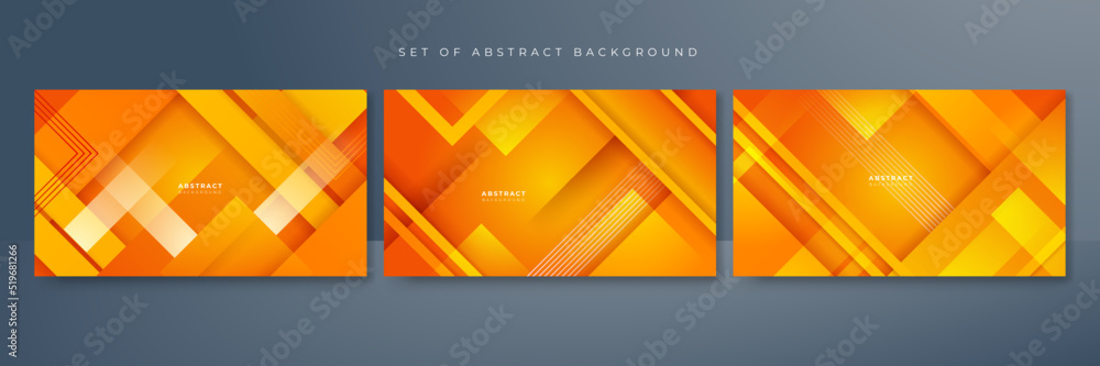 Set of abstract background with orange and yellow gradient color.Abstract background with modern trendy fresh color for presentation design, flyer, social media cover, web banner, tech banner Set of abstract background with orange and yellow gradient color.Abstract background with modern trendy fresh color for presentation design, flyer, social media cover, web banner, tech banner