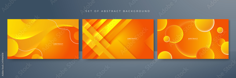 Set of orange and yellow abstract background. Geometric red geometric shapes wallpaper for poster, certificate, presentation, landing page Set of orange and yellow abstract background. Geometric red geometric shapes wallpaper for poster, certificate, presentation, landing page