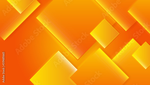Abstract orange and white geometric shape with futuristic concept background