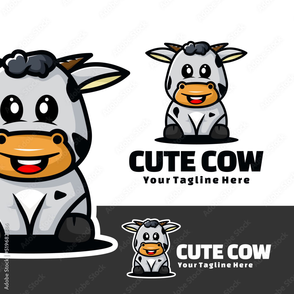 cute cow sitting art illustration cute cow sitting art illustration