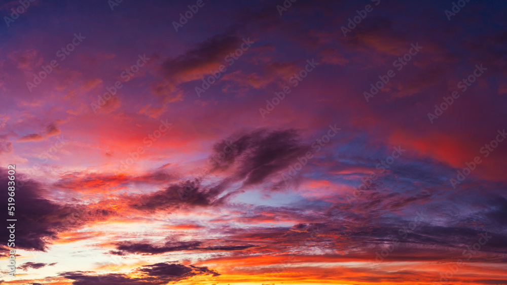 Sunset sky panorama.