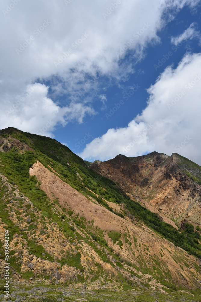 Climbing mountain ridge, Nasu, Tochigi, Japan Climbing mountain ridge, Nasu, Tochigi, Japan