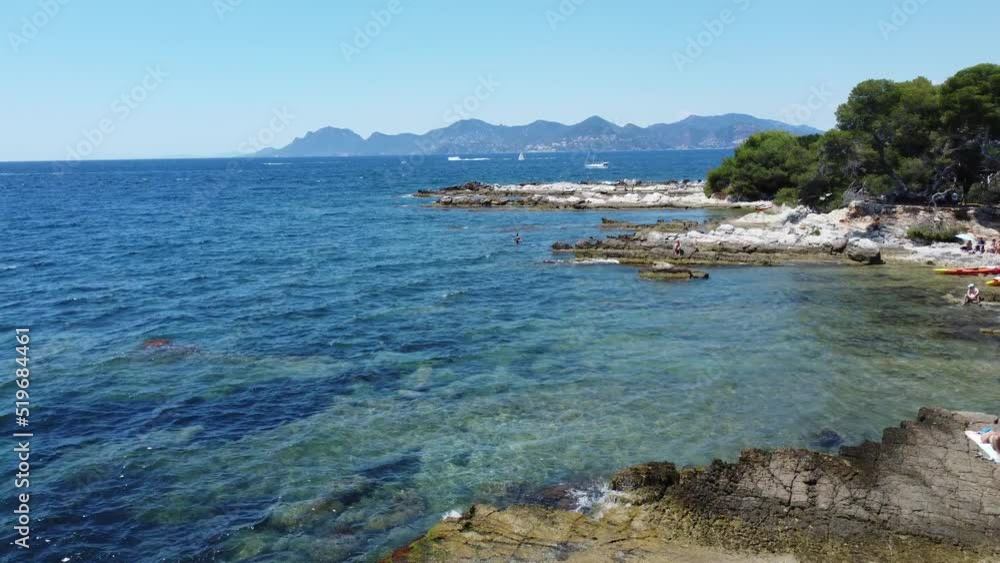 Aerial view of sea and island Iles de Lérin, Cannes
France
Aerial view of sea and island Iles de Lérin, Cannes
France