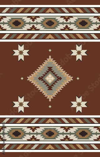 Aztec pattren. Carpet pattern. Seamless geometry. Western handmade saddle blanket.