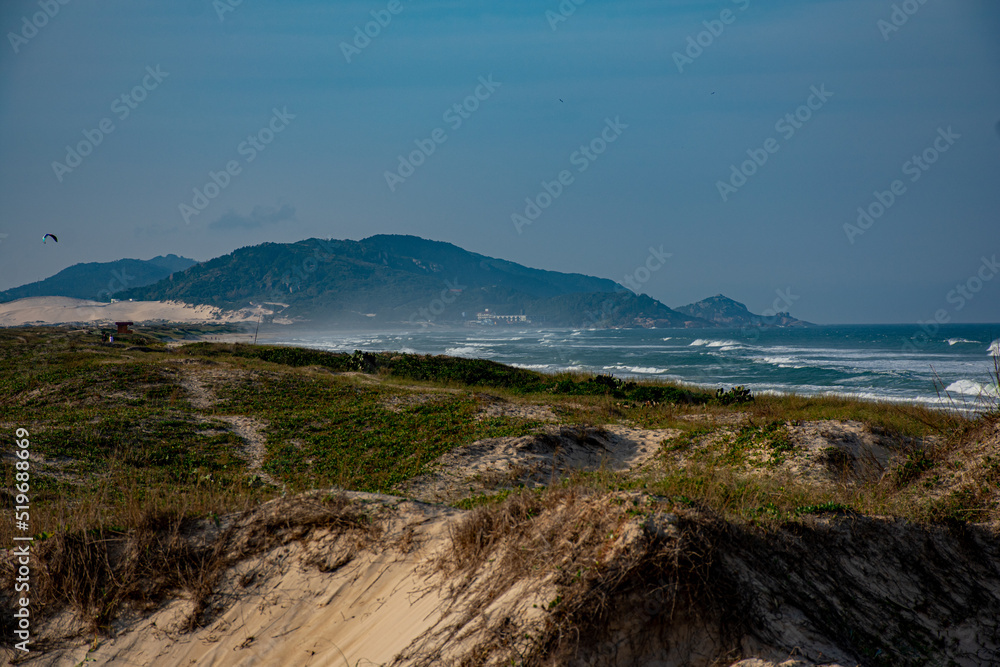 view of the sea from the mountain. Florianopolis - SC - Brazil