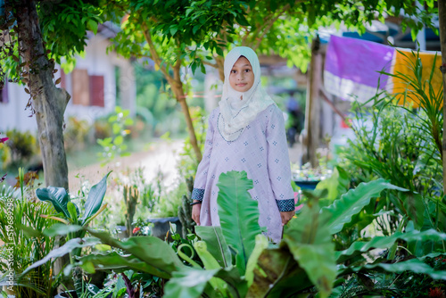 Islamic girl in the garden