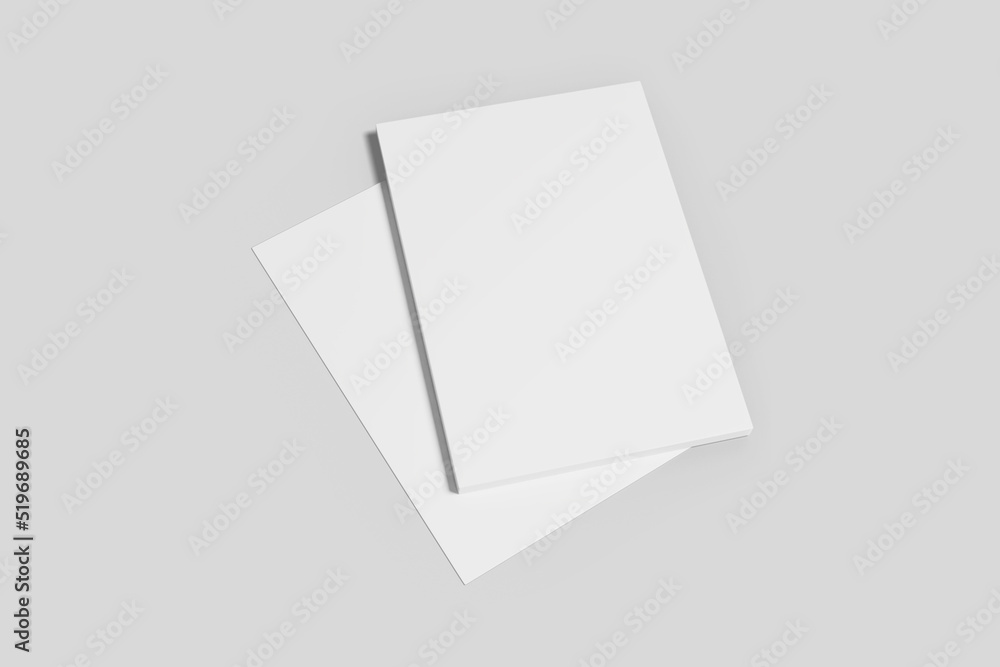 Realistic blank flyer illustration for mockup. 3D Render. Realistic blank flyer illustration for mockup. 3D Render.