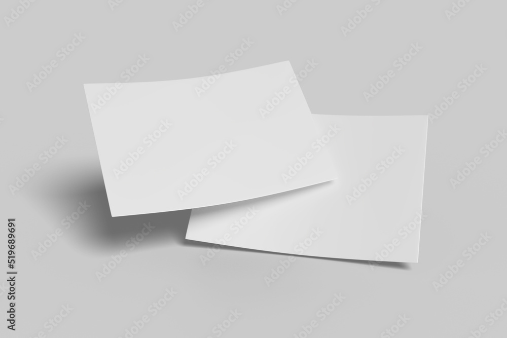 Realistic blank postcard illustration for mockup. 3D Render. Realistic blank postcard illustration for mockup. 3D Render.