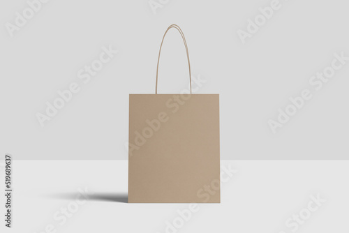 Realistic blank shopping bag illustration for mockup. 3D Render.