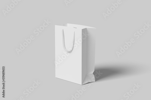 Realistic blank paperbag illustration for mockup. 3D Render.