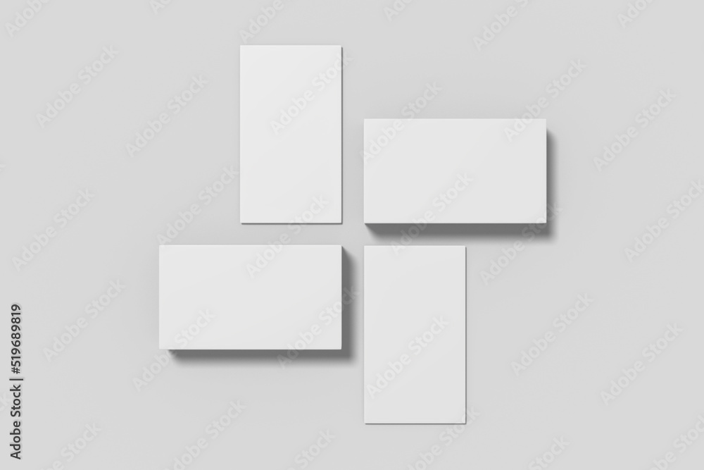 Realistic blank vertical card illustration for mockup. 3D Render. Realistic blank vertical card illustration for mockup. 3D Render.