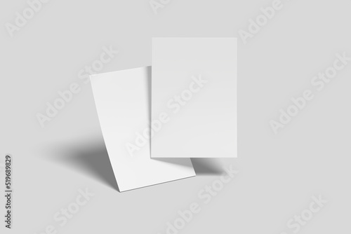Realistic blank flyer illustration for mockup. 3D Render. photo