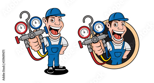 HVAC logo character design illustration vector eps format , suitable for your design needs, logo, illustration, animation, etc.