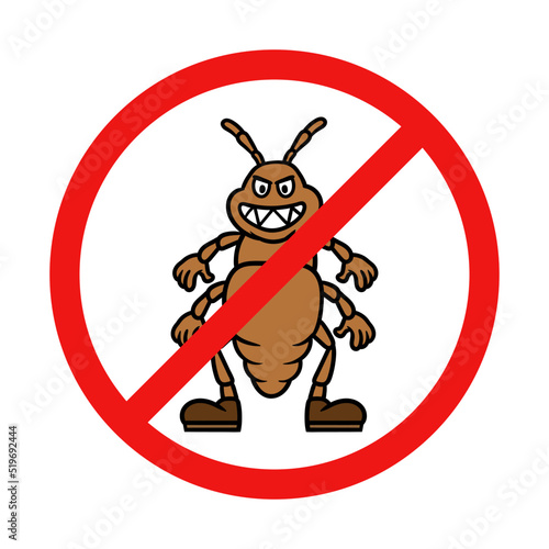 Vector No Bugs or Insects Sign on White Background
