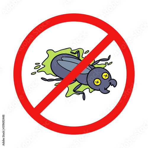 Vector No Killing Bugs or Insects Sign on White Background