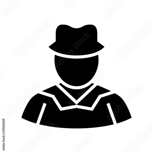 detective man icon or logo isolated sign symbol vector illustration - high quality black style vector icons 