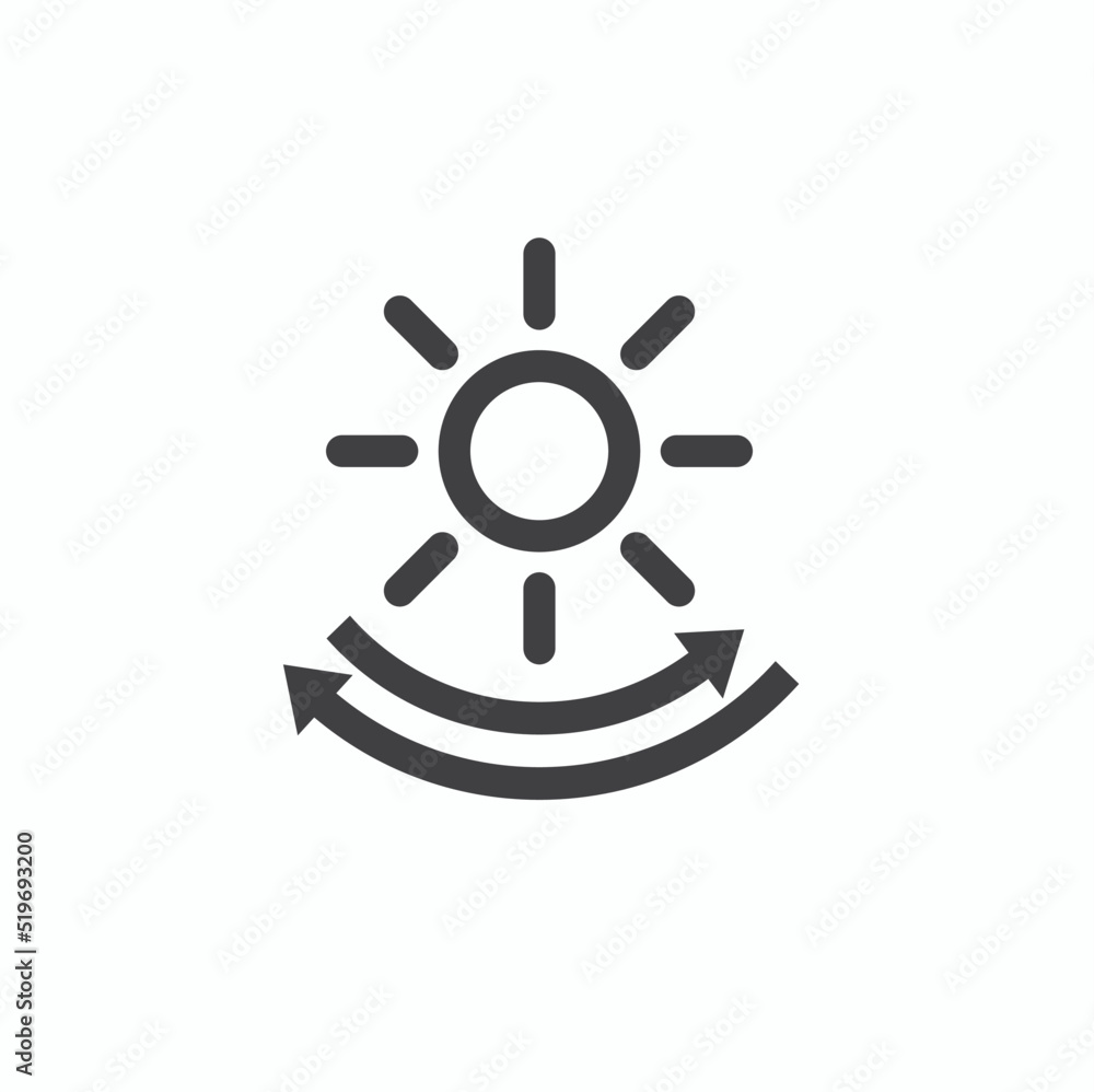 symbol of sunproof, sunproof icon, vector art. symbol of sunproof, sunproof icon, vector art.