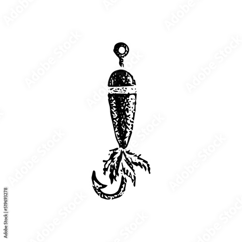 Fishing Float Dotwork. Vector Illustration of Hand Drawn Objects.