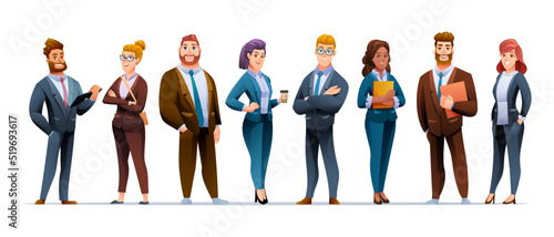 Group of businessmen and businesswomen characters design