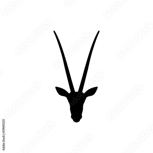 Gemsbok Head Silhouette Vector Logo For The Best Gemsbok Head Icon Illustration photo