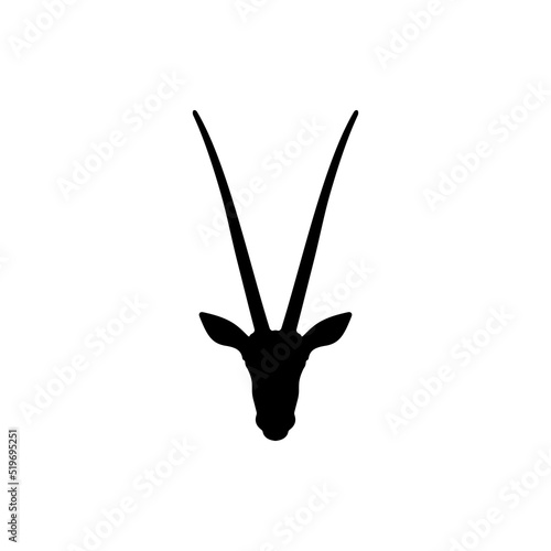 Gemsbok Head Silhouette Vector Logo For The Best Gemsbok Head Icon Illustration