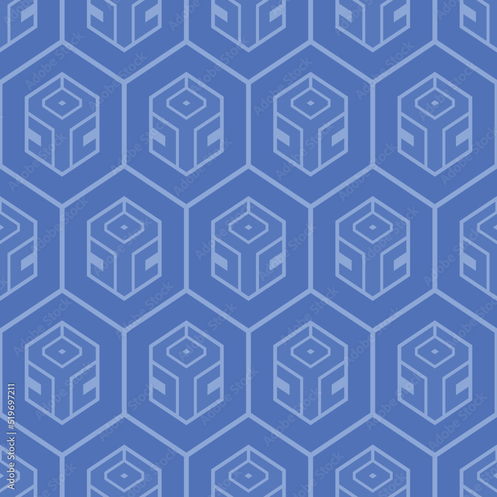 Japanese Geometric Motif Hexagon Vector Seamless Pattern Japanese Geometric Motif Hexagon Vector Seamless Pattern