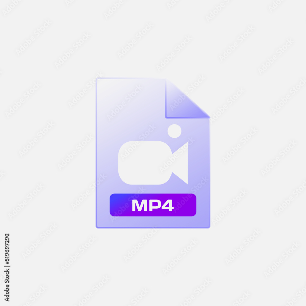 Gradient glass morphism video icon design vector Gradient glass morphism video icon design vector