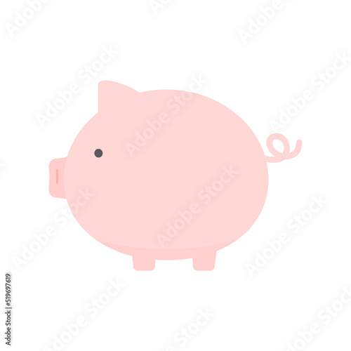 ピンク色のかわいいの豚のイラスト