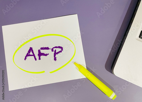 AFP text on purple background photo