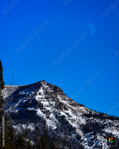 Grand Tetons and Moon