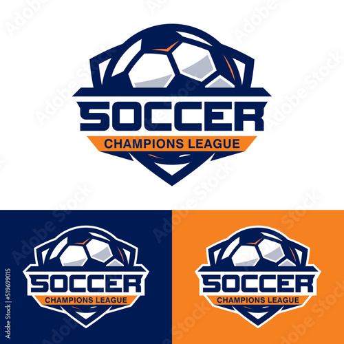 Soccer Football Badge Logo Design Templates. Sport Team Identity Vector Illustration.
