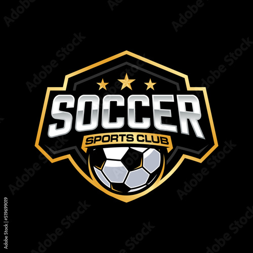 Soccer Football Badge Logo Design Templates. Sport Team Identity Vector Illustration.
