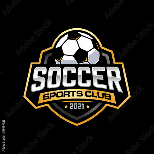 Soccer Football Badge Logo Design Templates. Sport Team Identity Vector Illustration.
