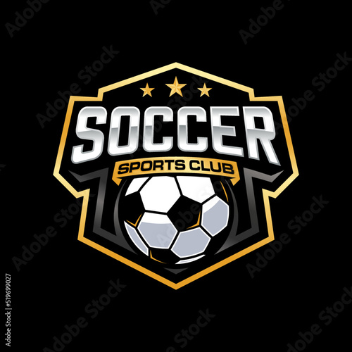 Soccer Football Badge Logo Design Templates. Sport Team Identity Vector Illustration.
