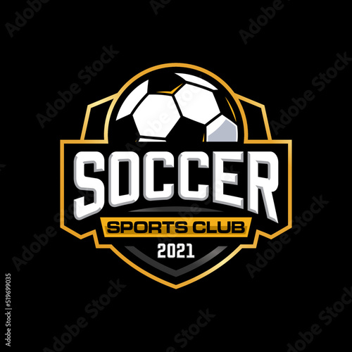 Soccer Football Badge Logo Design Templates. Sport Team Identity Vector Illustration.

