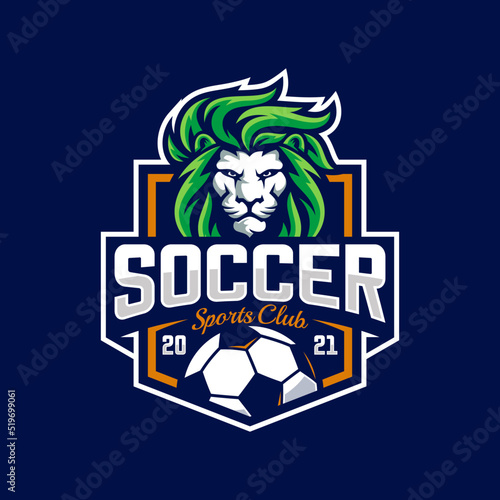 Lion Sport Football Team Badge Design Template