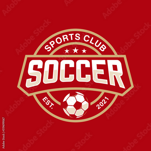 Soccer Football Badge Logo Design Templates. Sport Team Identity Vector Illustration.
