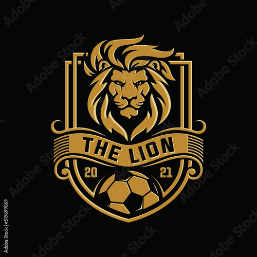 Lion Sport Football Team Badge Design Template