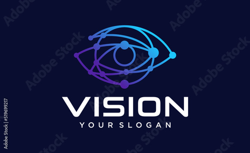 Eye Logo design vector template. Colorful media icon. Vision Logotype concept idea.