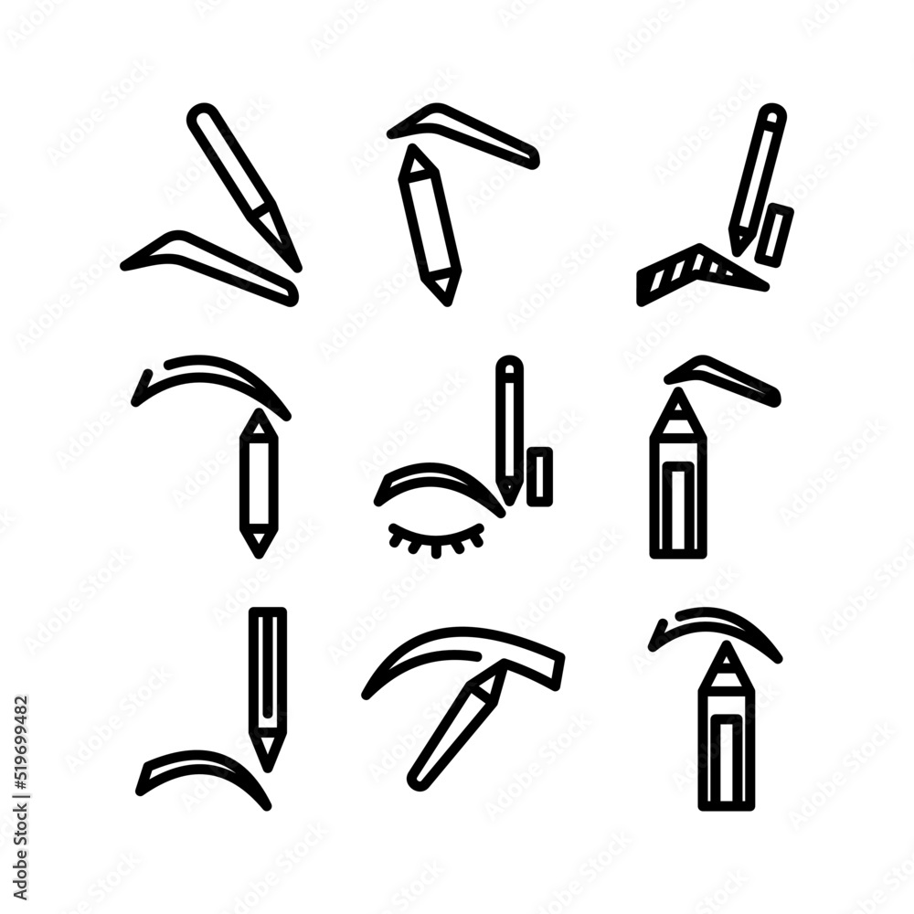 Obraz premium eyebrow pencil icon or logo isolated sign symbol vector illustration - high quality black style vector icons 