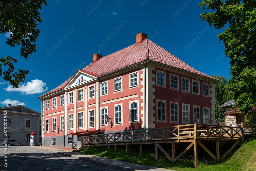 A beautiful, red, historical building in Limbazi, Latvia. A beautiful, red, historical building in Limbazi, Latvia.