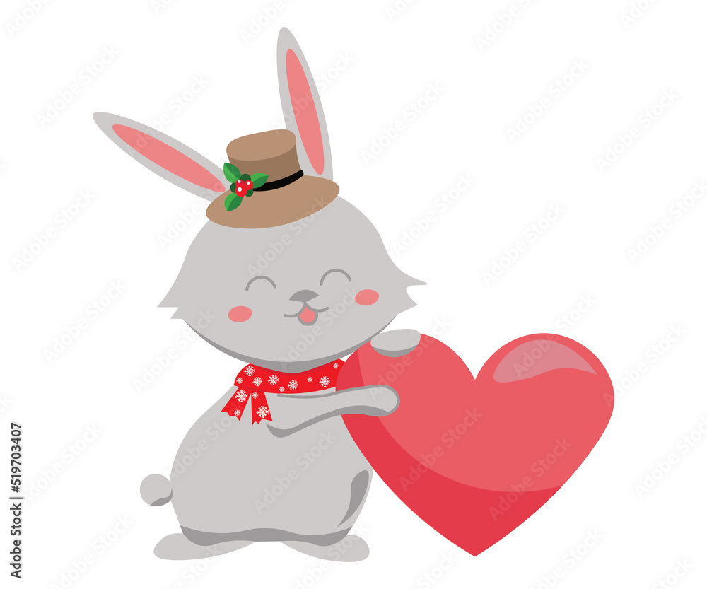 Fototapeta premium winter holiday new year animal hare