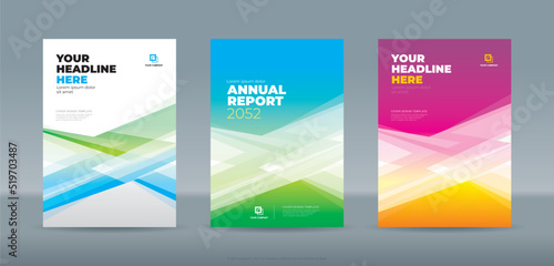 Modern simple random white cyan and green transparent triangle shape cover template