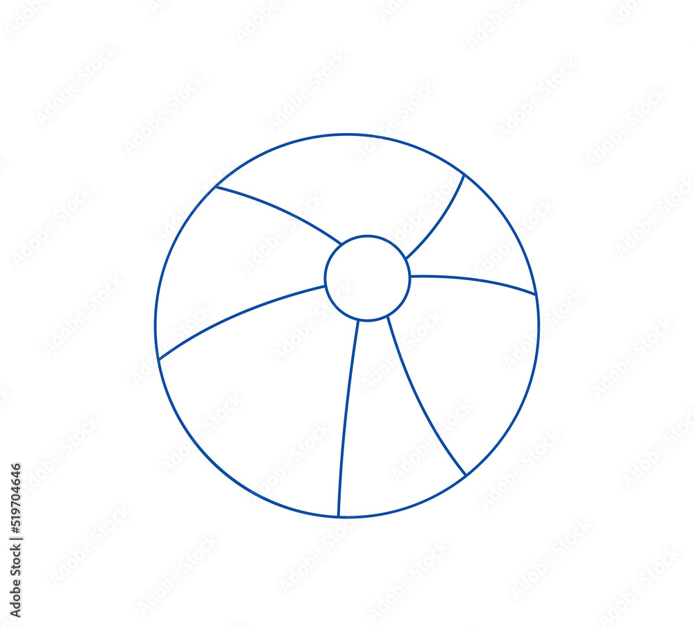 Baby ball icon. Minimal stickers for social networks. Toys for children, active lifestyle and sports. Sphere for playing on beach. Graphic element for website. Cartoon flat vector illustration Baby ball icon. Minimal stickers for social networks. Toys for children, active lifestyle and sports. Sphere for playing on beach. Graphic element for website. Cartoon flat vector illustration