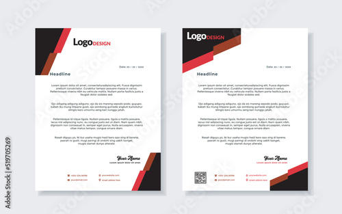 Abstract corporate professional letterhead template design