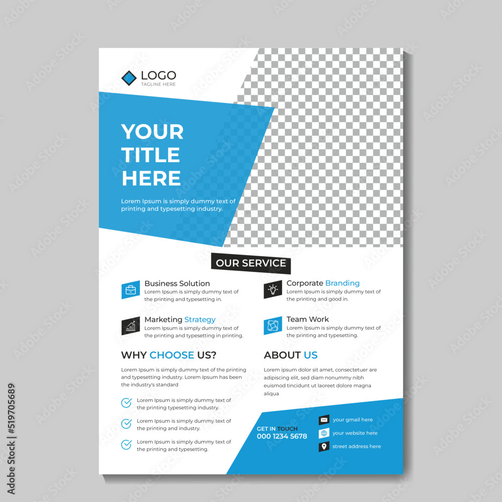 Corporate Flyer Template Layout with Graphic Elements