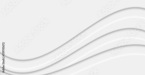 Volume stripes creating wavy curve, white 3d abstract background © marynaionova