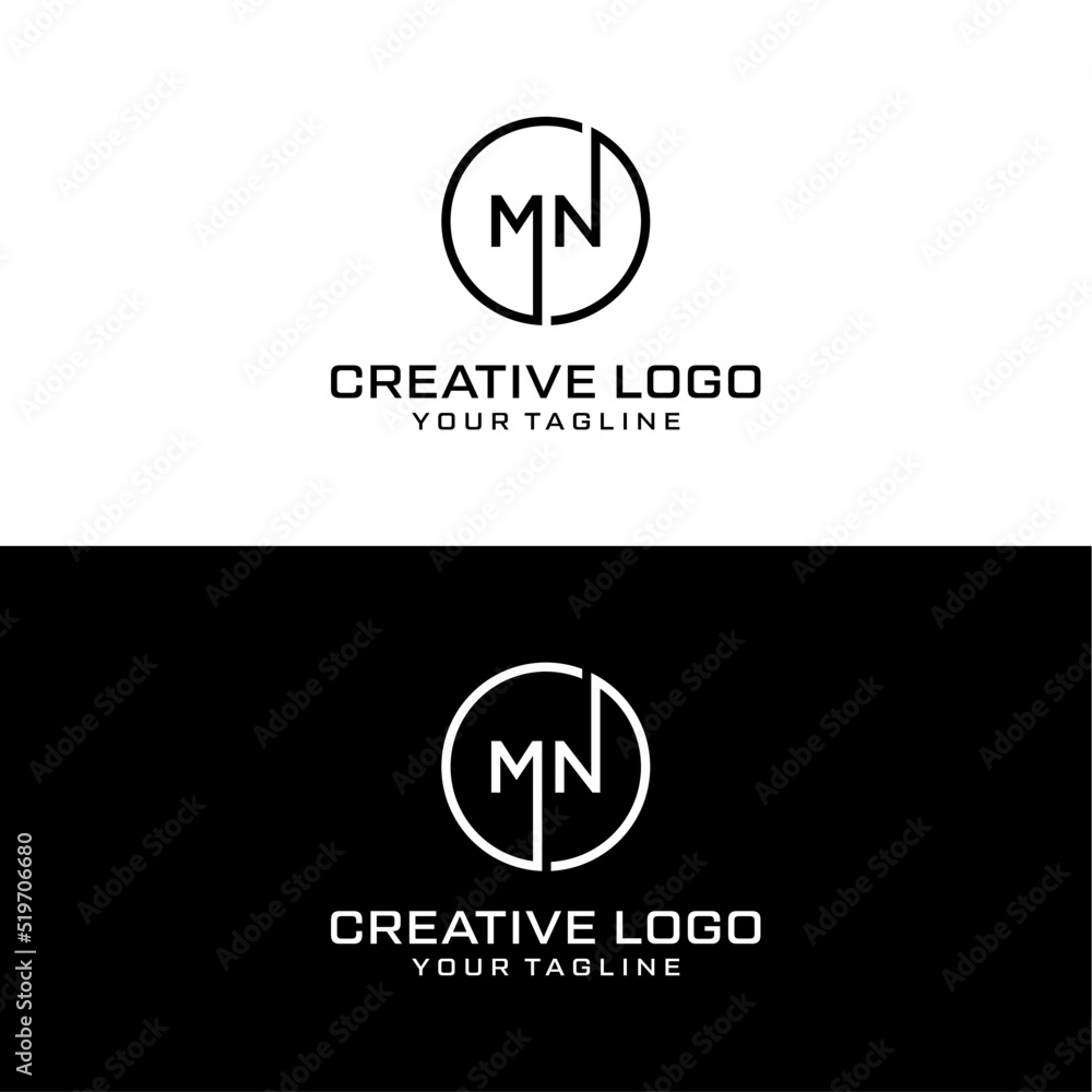 Creative letter mn logo design vektor Creative letter mn logo design vektor